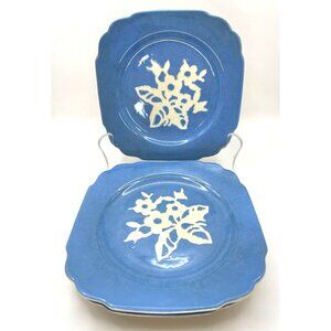 Blue Harker Cameoware - Dainty Flower Blue Virginia Bread and Butter Dessert Pla